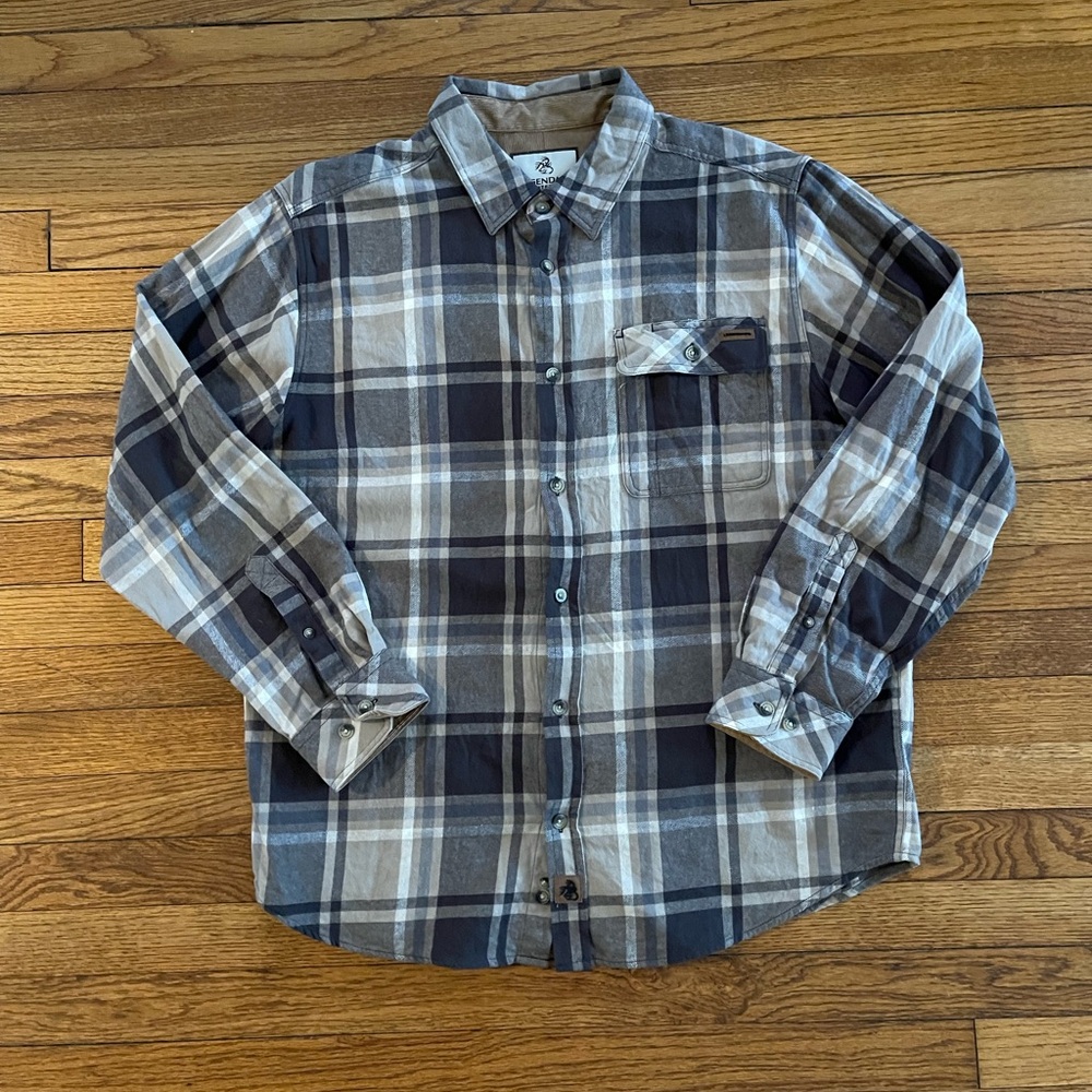 Men's Legendary Whitetails Heavy 2-Pocket Flannel Brown/White Size Large